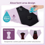 Carer 3 Pack Incontinence Underwear for Women, Washable Reusable Womens Absorbency Leakproof Incontinence Panties for Bladder Leak Protective Briefs L(2 Purple/1 Pink)