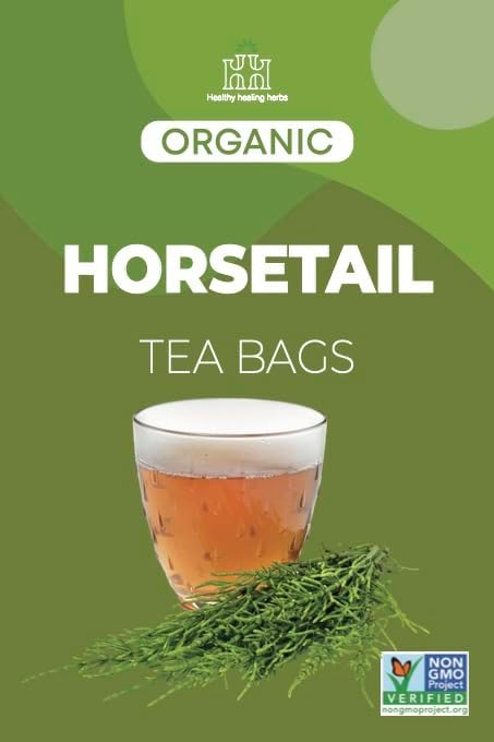 Healthy Healing Herbs Organic Horsetail Tea Bags – 100 Count | Pure Herbal Leaf Blend | Naturally Earthy Flavor | Caffeine-Free Premium Herbal Tea