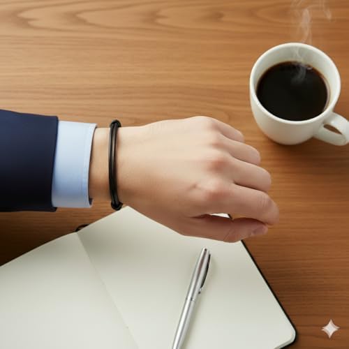 GENIQUE Real/Genuine Leather Bracelet for Men, Adjustable Mens Leather Bracelet, Leather Cord Bracelet