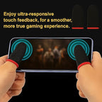 20 Pcs Gaming Finger Sleeves - Perfect Touchscreen Glide - Thumb Sleeve for Mobile Games - Finger Glove Covers - Anti-Sweat, Extremely Thin, Red Edge - Size 1.5 x 0.7 in