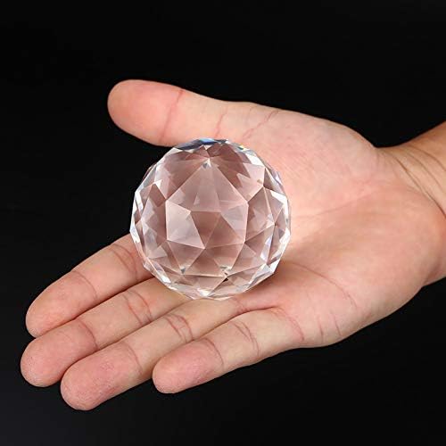 Tyenaza Cut Crystal Glass Ball, 60mm/2.36inch Prism Clear Ball for Home Hotel Decor, Christmas, Wedding, Suncatcher, Fortune Telling Divination Spheres