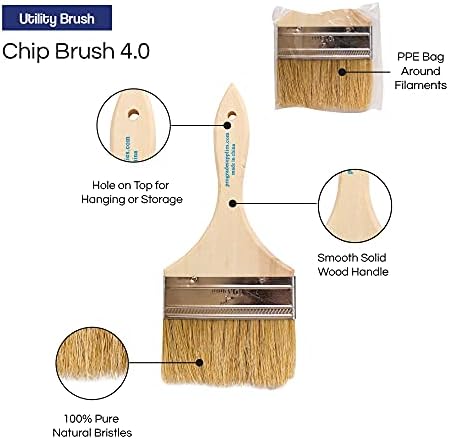 Pro Grade - Chip Paint Brushes - 36 Ea 4 Inch Chip Paint Brush Light Brown