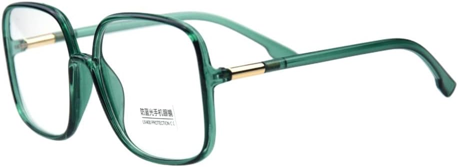 Shiratori Woman's New Retro Blue Light Blocking Glasses Oversized Nerd Eyeglasses Frame Anti Blue Ray Computer Game Glasses Green