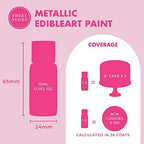 Sweet Sticks Edible Art Decorative Cake Paint 0.5 Ounce (15 Milliliters), Metallic Charcoal