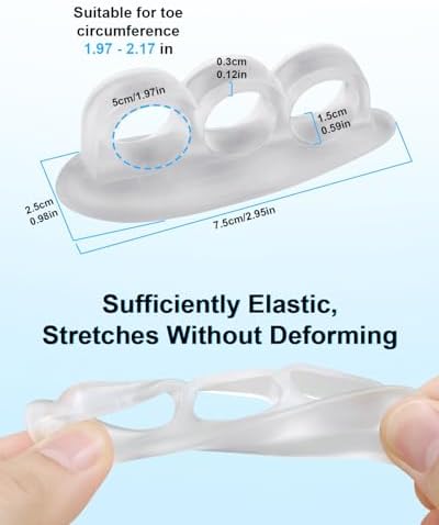 12 Pcs Silicone Hammer Toe Straightener Correctors, Hammertoe Cushions Pads Support, Gel Toe Separator Spacers for Women Men Claw, Curled, Bent, Overlapping, 3 Loops