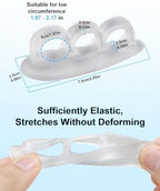12 Pcs Silicone Hammer Toe Straightener Correctors, Hammertoe Cushions Pads Support, Gel Toe Separator Spacers for Women Men Claw, Curled, Bent, Overlapping, 3 Loops