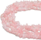 Gemstone Chips Natural Pink Rose Quartz 3-5mm Healing Crystals Waist Bracelets Necklace Kit Irregular Stone DIY Crafts Design Jewelry Making Approxi 32 inch