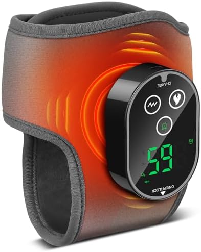 Foot Massager for Pain Relief, Foot Renew Ankle Massager, Ankle Heating Pad Heated Brace Wrap with 4 Heat Levels and 3 Vibration Modes for Women Men (Grey)