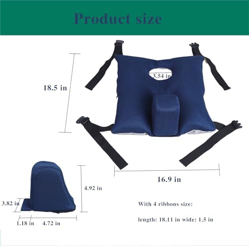 Wheelchair Wedge Cushion with Seat Belt, Non-Slip Wheelchair Cushion for Seniors, Suitable for Seniors - Prevents Forward Sliding, Positioning, Transferring and Relieving Pressure (Blue)