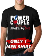 SUWATOIN Christian Couples Matching Shirt Power Couple Tee Tops Valentines Day T-Shirt
