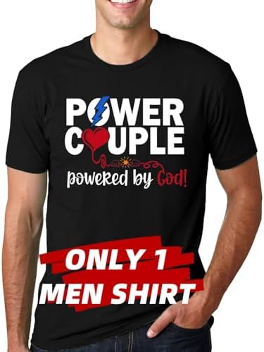 SUWATOIN Christian Couples Matching Shirt Power Couple Tee Tops Valentines Day T-Shirt
