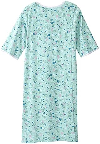 Silverts Women’s Adaptive Clothing Open Back Knit Nightgown, Assisted Dressing Gown for Elderly, Nursing Home Wear