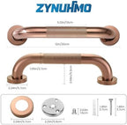 Grab Bars for Shower, Zynuhmo 2 Pack 12 Inch Anti Slip Stainless Steel Bathroom Safety Shower Grab Bar Handrails for Handicap Injury Pregnant Senior Assist Shower Handles(Rose Gold, 1.25" Diameter)