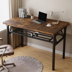 Folding Desk, 39.4" Foldable Desk for Small Spaces - Space Saving Folding Computer Desk, Portable Compact Design for Home Office, Bedroom, Dorm & Apartment, No Assembly Required