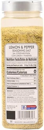 McCormick Culinary Lemon & Pepper Seasoning Salt, 28 oz - One 28 Ounce Container Lemon Pepper Seasoning, Perfect for Asparagus, Broccoli, Brussels Sprouts, Seafood and Poultry Dishes