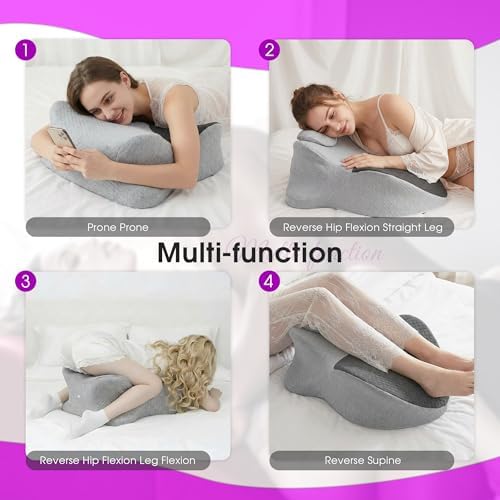 Intimacy Support Pillow for Couples, 27° Ergonomic Memory Foam Position Cushion, Multi-Functional Back Lumbar Support Pillow for Bedroom Living Room Office (Black & Grey)