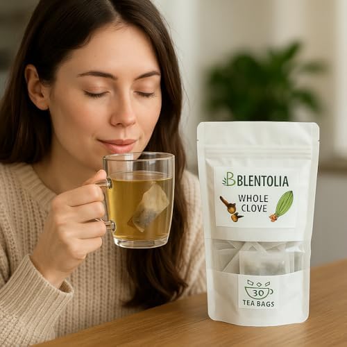 Blentolia Whole Clove – 30 Herbal Tea Bags – Warming & Aromatic Spice Tea – 100% Natural – Caffeine-Free – Immune & Digestive Support – Herbal Clove Infusion