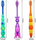 Toddler Toothbrush Pack - 24 Pieces, Soft Bristle Animal Toothbrushes with Covers, Suction Cup, Sensitive Teeth