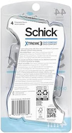 Schick Xtreme 3 Duo Comfort Disposable Razor for Men, 4 Count