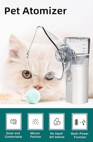 Portable Pet Nebulizer for Cats & Dogs - Handheld Cool Mist Steam Inhaler for Breathing Problems - USB Rechargeable for Home, Travel & Car Use - Veterinary Respiratory Relief Device