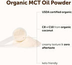 Micro Ingredients Organic MCT Oil Powder with Prebiotic Fiber,1 Pound (16 Ounce) | C8 MCT Oil for Coffee Creamer | No GMOs, Keto Diet, Vegan