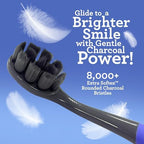 GuruNanda Butter on Gums Charcoal Toothbrush - 8000+ Softex Bristles for Sensitive Teeth & Gums, Aids in Teeth Whitening, Extra Soft (6 Count)