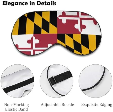 Flag of Maryland Sleep Mask Adjustable Blackout Night Eye Cover for Travel Work