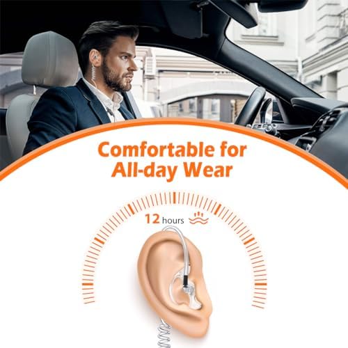 Zeadio 8-Pair Pro-Grade Covert Surveillance Earbud, Replacement Ear Insert, Silicon Earmold Earplug for Two-Way Radio Earpiece Audio Coil Tube, Compatible with Motorola/Kenwood (16pcs)