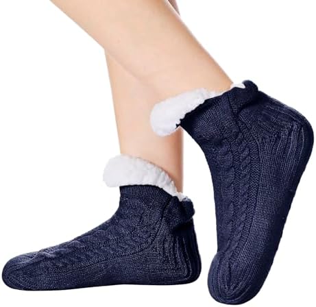 Womens USB Heated Fleece Fuzzy Socks Thermal Winter Feet Heating Pad Cozy Foot Warmer Christmas House Slipper Socks