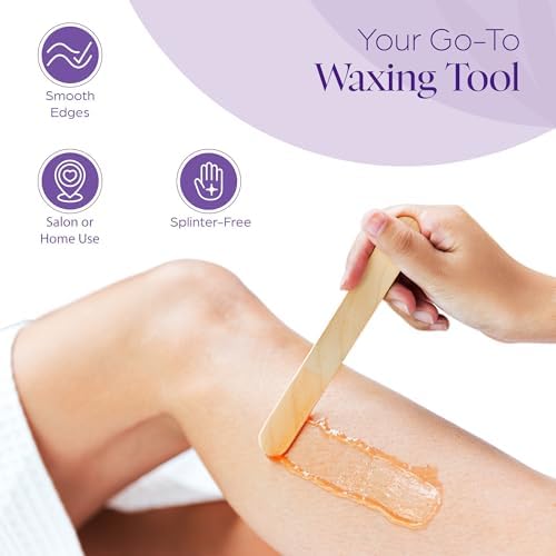 150 Wooden Wax Stick – Applicator Sticks for Hair Removal – Disposable Popsicle & Craft Sticks – Professional Salon & Home Supplies – For Hot Wax, Hard Wax, Stripless & Brazilian Treatments