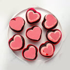 60 PCS Edible Heart Cupcake Toppers Wafer Paper Sweet Love Heart Cake Decorations Edible Valentine's Day Cupcake Picks for Wedding Engagement Bridal Shower Birthday Valentine's Day Party Supplies Pink