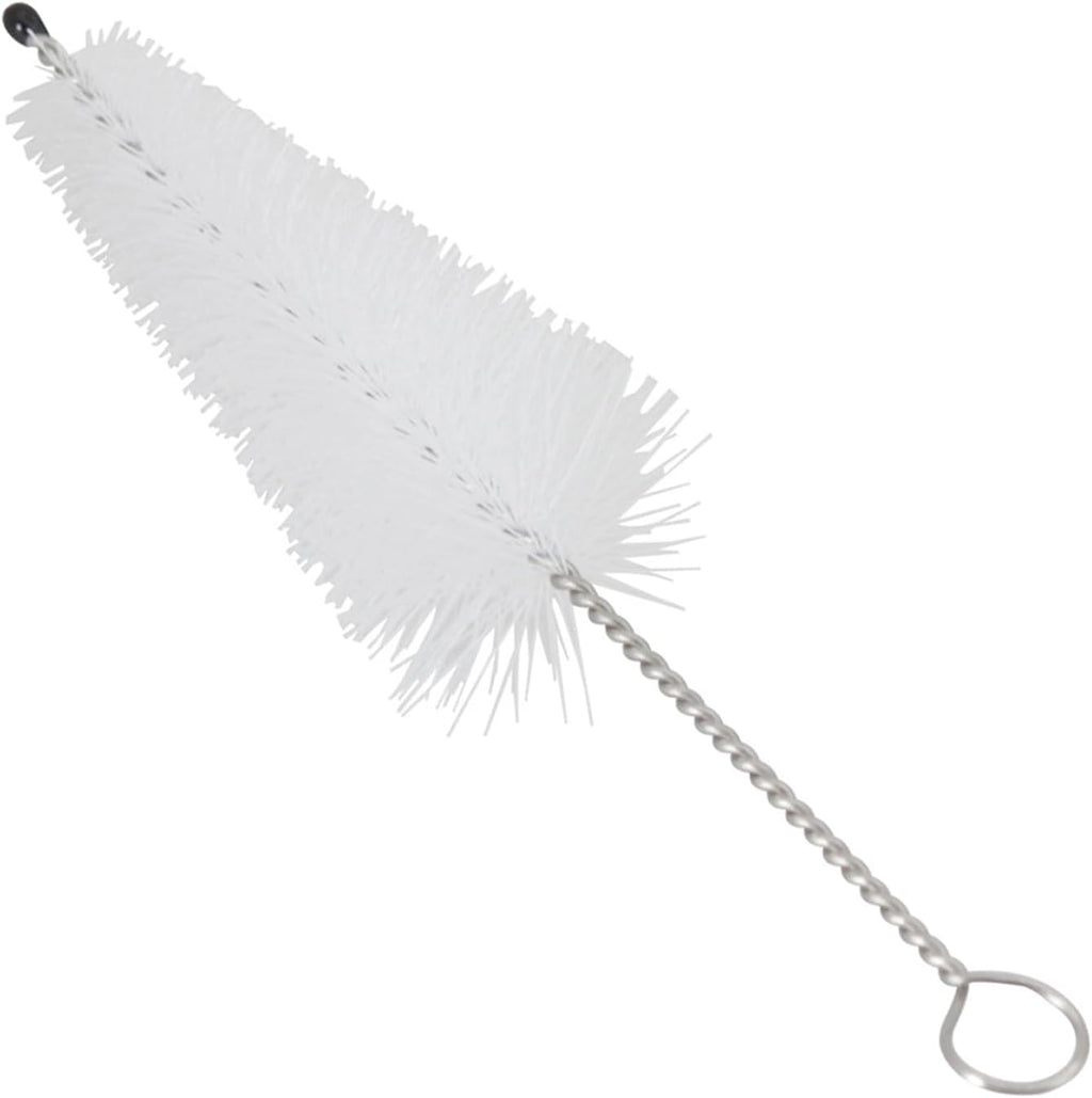 Trumpet Cleaning Brush - Musical Instrument Cleaning Tool - Mouthpiece Brush - Valves Brush - Gentle Bristles - White - Metal + Bristle - 1 Count