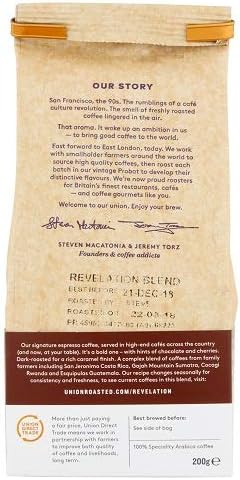 Union Hand-Roasted Coffee Union Hand Roasted Coffee Revelation Espresso Wholebean, 200G