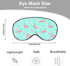 Pink Flamingo Eye Mask Sleeping Mask Tropical Pink Flowers Blue Sleep Masks Silky Soft Eye Cover for Women Men Shading Blindfold for Air Travel Sleeping