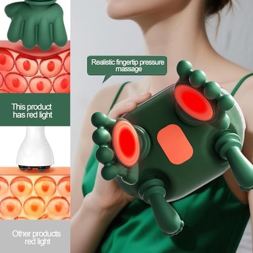 Shoulder and Neck Massager, Bionic Heated Massager, Portable Neck and Back Massager with Fingers, 4D Kneading Massager, Simulates a Real Palm for Pain Relief and Muscle Relax