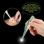 4 Pack Ear Wax Removal Tool Kit with Light, Ear Pick Ear Cleaning Tools Set for Kids and Adults, Ear Picks Digger & Tweezers & Spiral Spring Ear Spoon with Storage Box (Green)