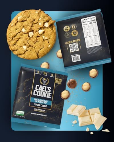 Cael's Cookie™ White Chocolate Macadamia Nut — Soft-Baked Protein Cookie, 9g Plant-Based Protein, 550mg Omega-3 DHA, Organic Kamut® Flour, No Refined Sugar, Dairy-Free, Soy-Free, Non-GMO (6 Cookies Per Box)