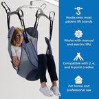 Patient Aid Full Body Commode Sling - Easy-to-Wash Mesh Fabric for Bathing and Toileting - Comfy Safe Lifting for the Elderly and Non-Weight Bearing - Extra Large, 600lb. Maximum Carrying Capacity