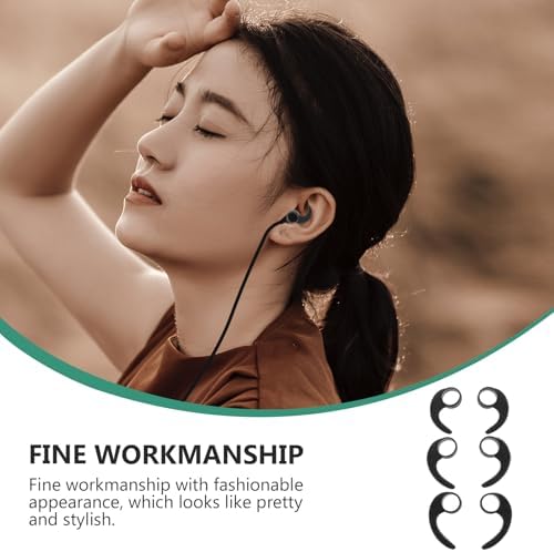 6pcs Silicone Earphone Clip Hooks Comfortable Anti-Slip Headphone Ear Hooks for Sports Includes Small Medium Large Stylish Earbud Protective Clips