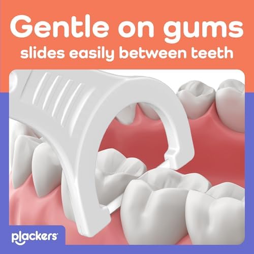 Plackers® Gentle Line® Floss Picks, Super Soft, GentleSlide® Fiber Made Without PTFE, Slides Easily Between Teeth, Fresh Mint, 75 Count
