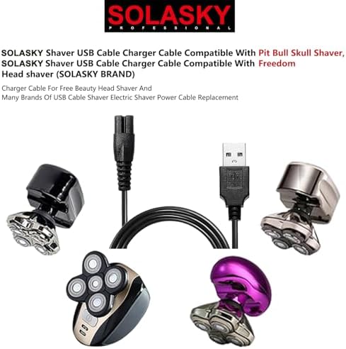 Universal Head Shaver, USB Charging Cable for Many Brands, Compatible with Bird Freedom Skull Shaver