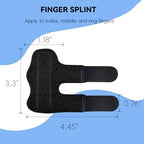 Finger Splint, Universal Trigger Finger Brace for Broken/Arthritis Pain and Sprain Relief, Splints for Middle, Index, Ring (2 Pack,Black)