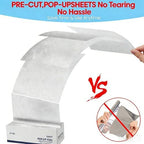 Aluminum Foil Sheets, 500 Count Pre-Cut Aluminum Tin Foil Sheet, 12" x 10.75" Large Heavy-Duty Pop-Up Dispenser for Sandwich Wrap, Hot Dog, Food Storage, Baking, Kitchen Service