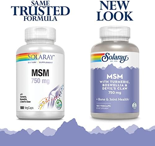 Solaray MSM Capsules, 750 mg, 180 Count