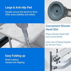 Folding Shower Seat Wall Mounted, Wall-Mounted Barrier-Free Folding Stool for Bath, Fold-Up Seat Chair for Elderly, Fold Down Shower Bench for Elderly,Disabled,Pregnants,with handrail