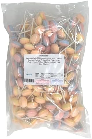 Double Flavor Lollipops, 3 Pound Bulk Bag, 150 Count, Mixed Fruit Flavors, Party Pack
