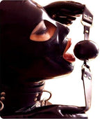 Latex Hood Mask Unisex,Rubber Hood Masks with Neck Ring Open Nostrils Back Zipper Handmade Party Club
