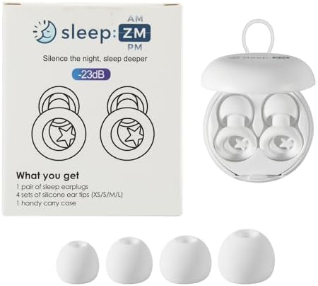 Sleep ZM SleepZMPods™ – Noise-Blocking Earplugs for Deep Sleep, Travel, Focus & Sensory Relief | Ultra-Comfortable & Reusable | 24dB SNR Custom-Fit Protection