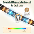 Vicmag Copper Magnetic Bracelet for Men, 3X Strength Magnets, Pure Copper Bracelet & 9X Magnet Ring Set, Adjustable Fit with Sizing Tool(Classic Black)