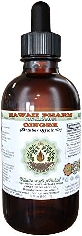 Hawaii Pharm Ginger Alcohol-Free Liquid Extract, Ginger (Zingiber officinale) Dried Root Glycerite Natural Herbal Supplement 2 oz